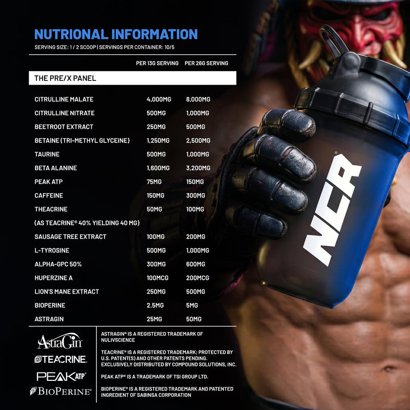 Never Count REPS Sour Blue Razz Pre Workout - 130g Pouch (10 Servings) - Energy Drink Powder with Caffeine, Citrulline, Beta Alanine & More - Controlled Stim Energy - Performance Supplement Sour Blue Raspberry 10 Servings