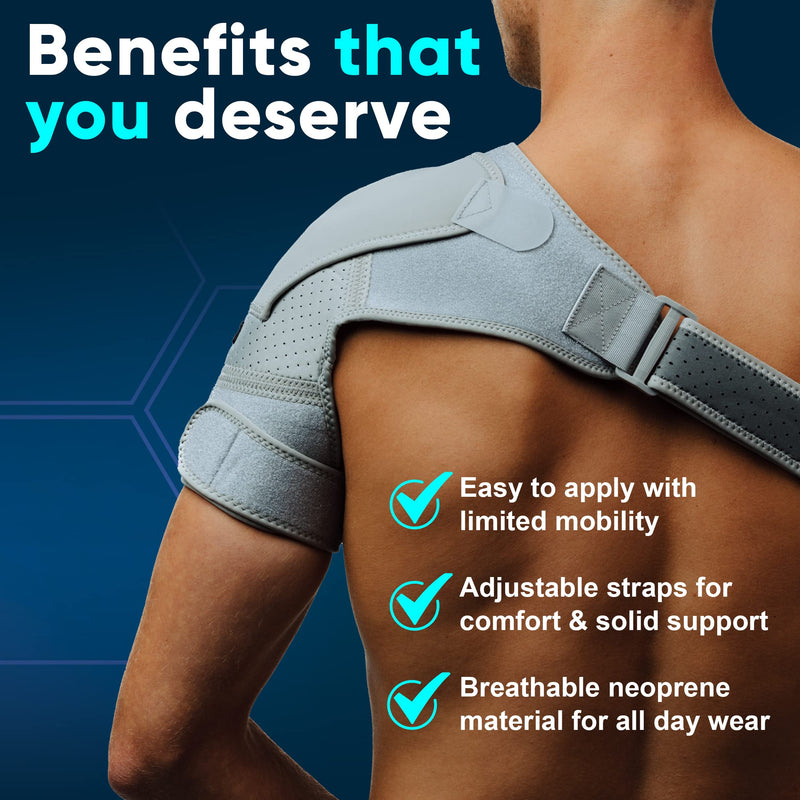 [Australia] - ZENKEYZ Shoulder Brace for Men & Women, Size rage XS-3XL, Torn Rotator Cuff, Tendonitis, Dislocation, Pain, Neoprene Shoulder Compression Sleeve Wrap (Copper Compression, L/XL) Copper Infused Black 