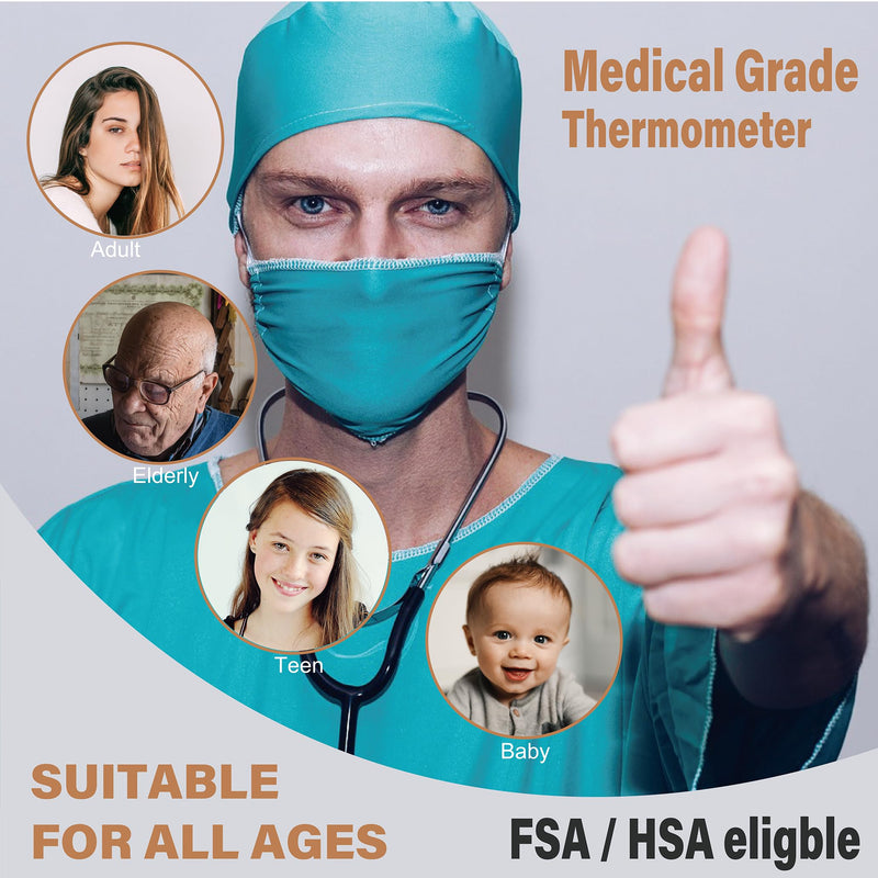 [Australia] - Amplim Forehead Thermometer | No-Touch, FDA-Cleared, Medical-Grade Infrared | 1-Second Read with Audible Fever Alert | Accurate Digital Infrared Thermometer for Adults, Kids, Baby 