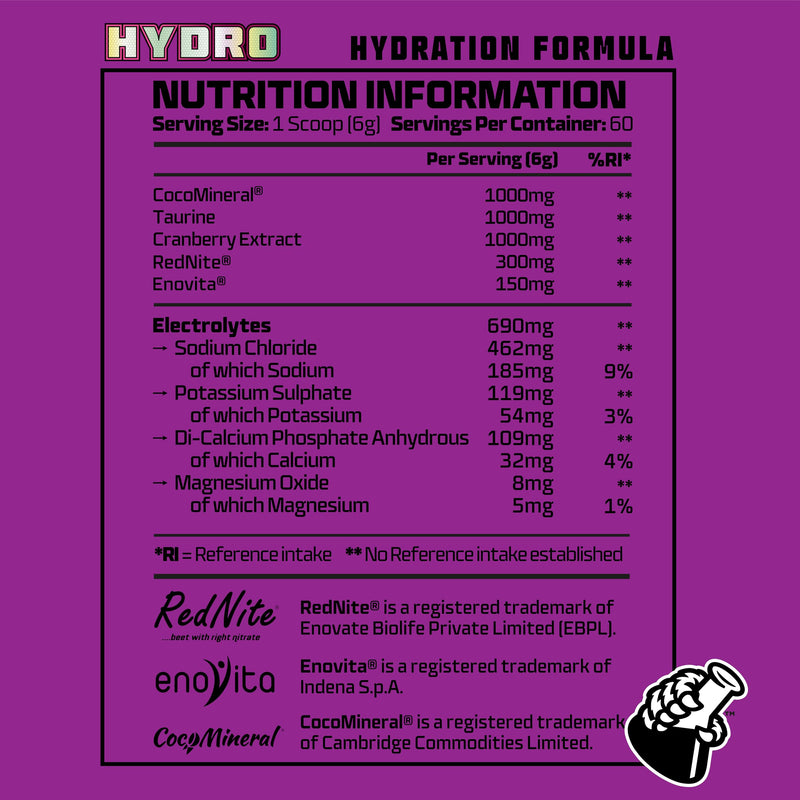 Beast Hydro Electrolytes Powder 60 Servings Keto Electrolyte Drinks for Hydration - Sugar Free with Potassium, Magnesium & More - 360g Beastberry