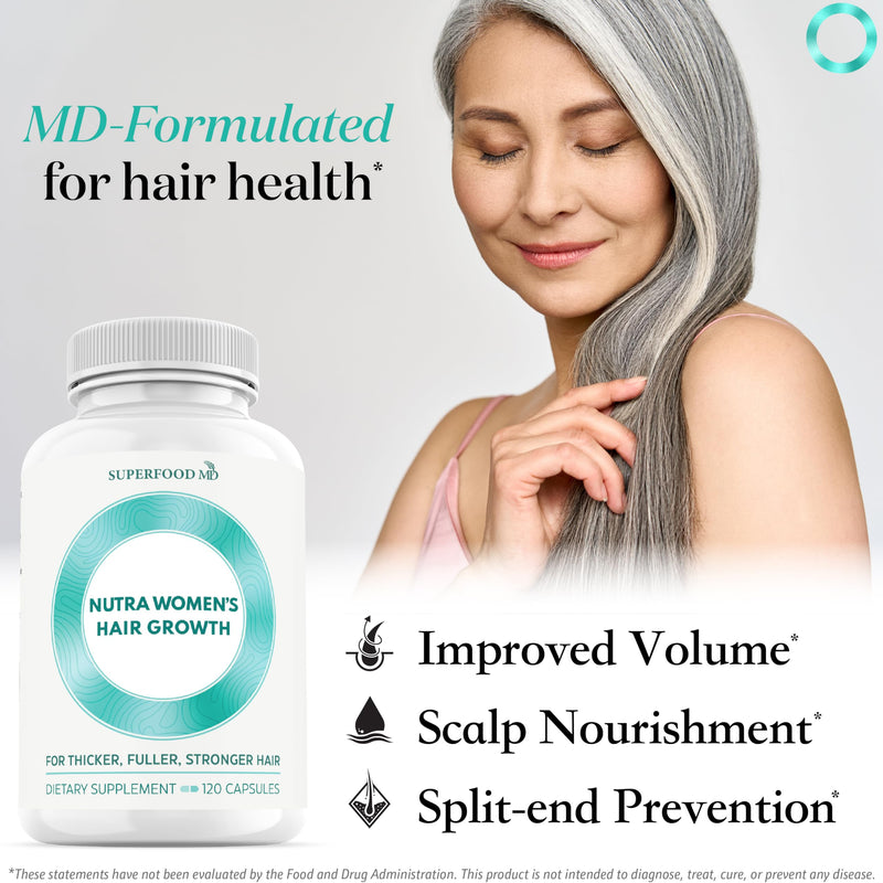 Women's Balance Hair Growth Supplements, Ages 45 and Up, Customer Proven for Visibly Thicker Hair and Scalp Coverage, Soy-Free, Made with 26 Ingredients including Beta Carotenes - 2 Month Supply 120 Count (Pack of 2)