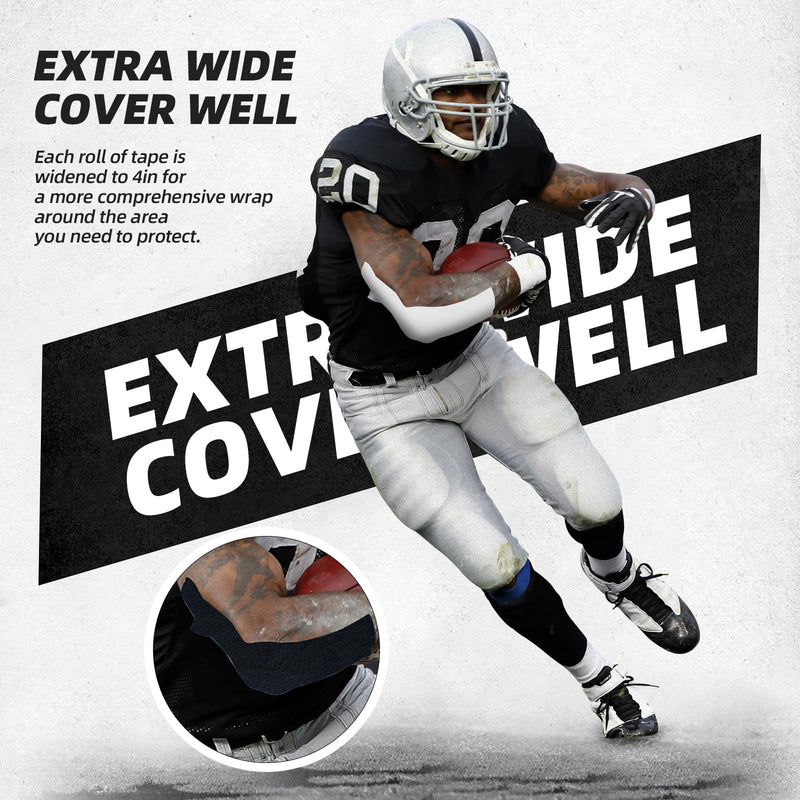 OK TAPE Turf Tape Football, Extra Wide Turf Tape for Turf Burn, White Kinesiology Tape Waterproof, Durable and Super Sticky, 4in x 21ft (4in x 15.75in/16pcs)