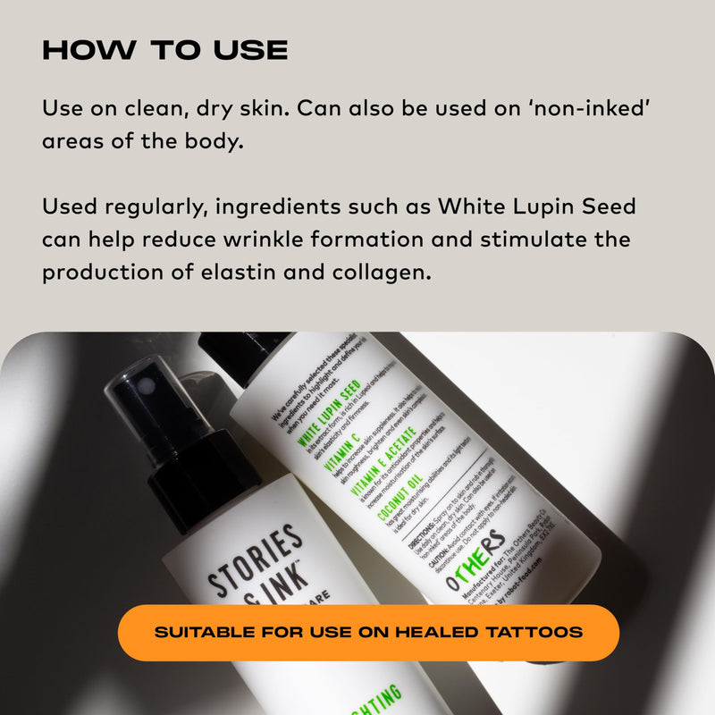 [Australia] - Stories & Ink Tattoo Care | HIGHLIGHTING BODY OIL for healed skin - Refreshes Faded Tattoos for Instant Tattoo Glow, 100 mL / 3.4 Fl Oz 