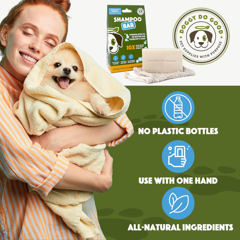 Doggy Do Good Deshedding Dog Shampoo Bar, Dog Soap Bar, Geranium & Citronella Shampoo for Dogs, Natural Dog Shampoo for Shedding Control, Hypoallergenic, Healthy Coat, Equals 30 oz Shampoo - PawsPlanet Australia
