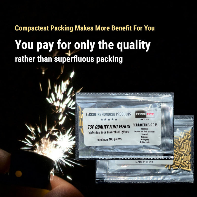 [Australia] - Flint Refills Pack of 100+ Lighter Flint Replacements Ferrocerium Flint Stones for Petrol or Gas Lighters 