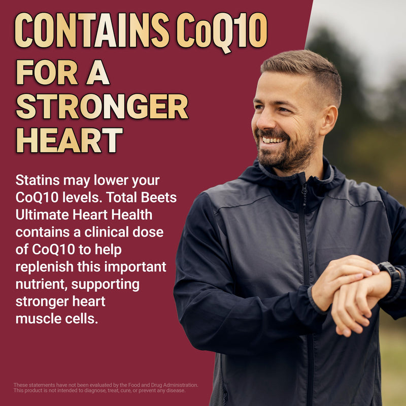 Force Factor Total Beets Ultimate Heart Health for Blood Pressure Support | with Beet Root Powder, CoQ10 for Nitric Oxide & Energy, Clinically Studied Ingredients, Pomegranate Berry, 60 Soft Chews 60 Count (Pack of 1)