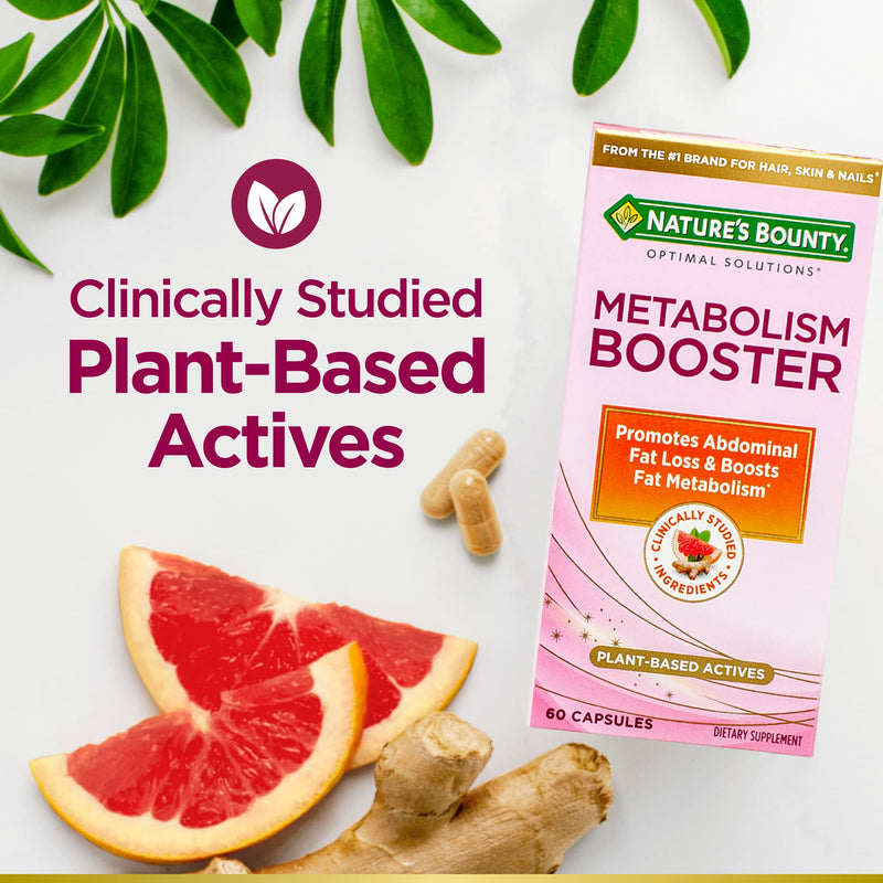 [Australia] - Nature’s Bounty Metabolism Booster Supplement, Boosts Fat Metabolism, Promotes Abdominal Fat Loss, with Citrus Extracts and Black Ginger, 60 Capsules 