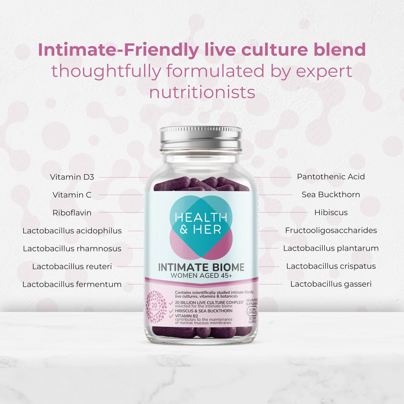 Health & Her Intimate Biome Women Aged 45+ - 60 Oral Capsules - 30 Day Supply 60 count (Pack of 1)
