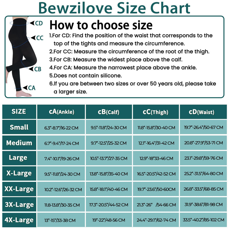 [Australia] - 2 Pairs 20-30mmHg Compression Pantyhose for Women, Medical Graduated Compression Stockings Leggings Footless Support Compression Tights for Varicose Veins, Swelling, Edema Large Footless/Black+Beige 