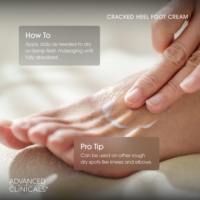 Advanced Clinicals Cracked Heel Foot Cream Moisturizer Skin Care Lotion For Feet W/Shea Butter, Moisturizing Foot/Hand Lotion Helps Heal Cracked Skin, Rough Spots, Calluses, & Dry Skin, 2-Pack 1 Count (Pack of 2)
