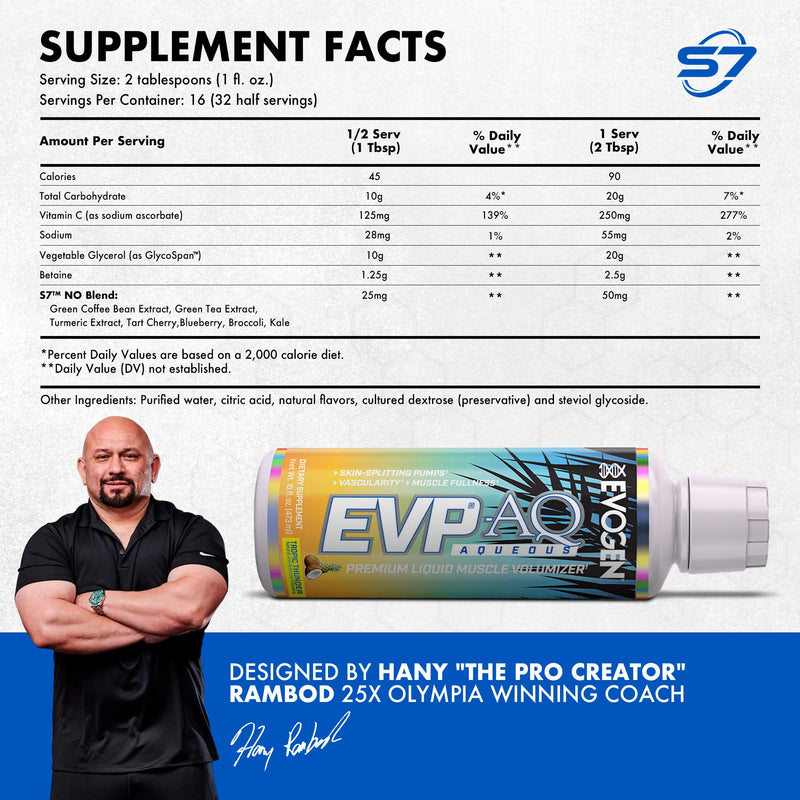 [Australia] - Evogen EVP AQ - Liquid Glycerol Muscle Volumizer | Pre Workout for Pumps, Vascularity, & Hydration | Premium Preworkout for Men & Women | Tropic Thunder | 16 fl oz 