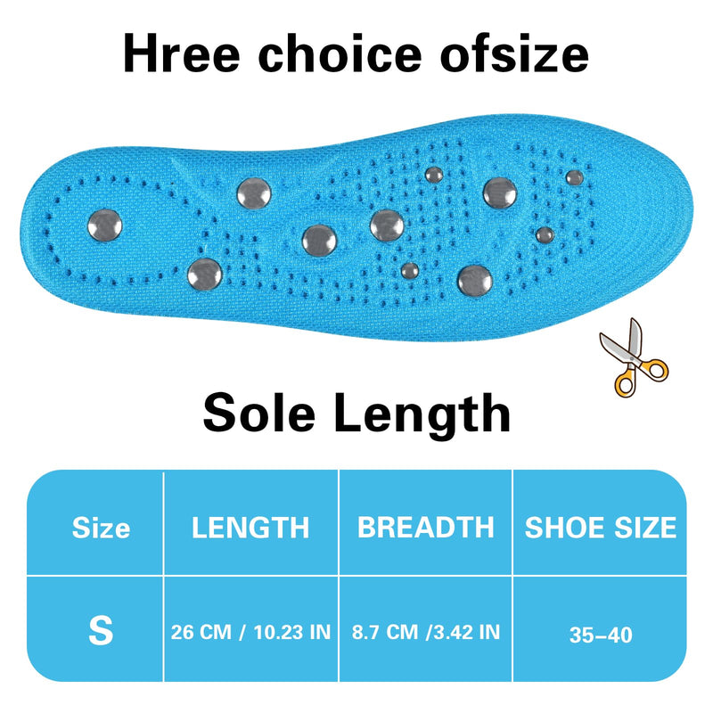 [Australia] - Magnetic insole for women and men (size 35-40/41-46) - magnetic shoe insoles for acupressure and massage - insoles with magnets (S) S 