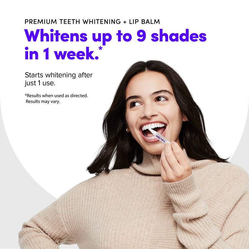SmileDirectClub Teeth Whitening Kit with Lip Balm - 4 Pack 1.4ml Gel Pens - Professional Strength Hydrogen Peroxide 1 Kit (4 Pens with Lip Balm)