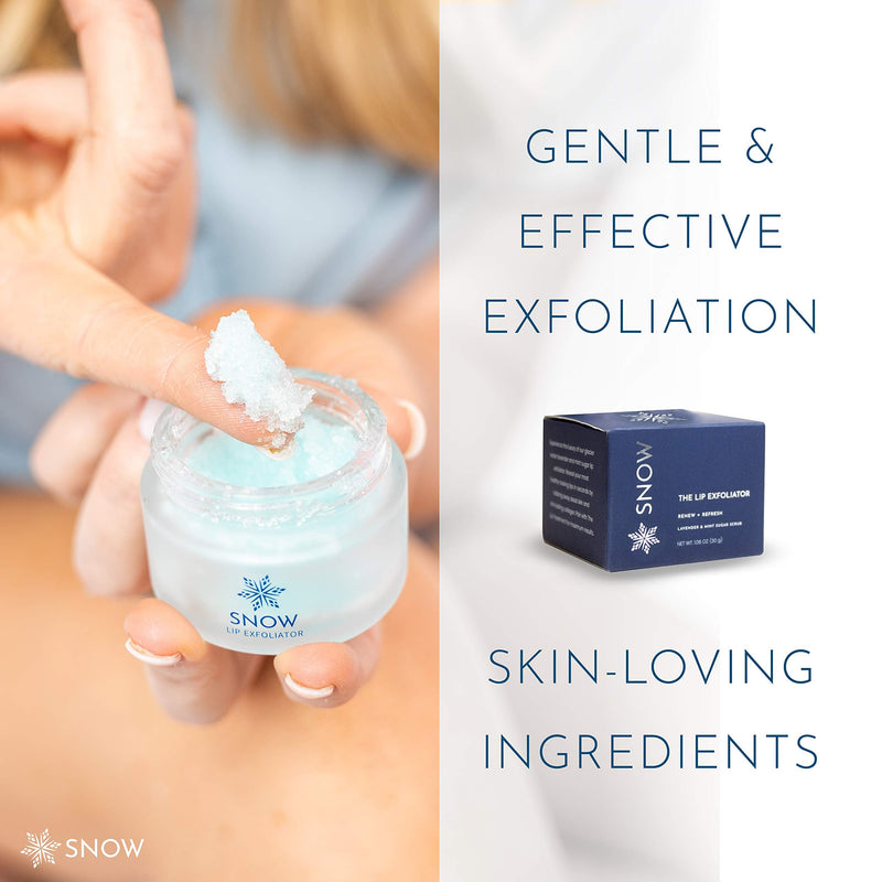 [Australia] - SNOW Lip Exfoliating Sugar Scrub - Lip Scrub Exfoliator for Plump & Soft Lips - Lip Care Product with Jojoba Oil - Moisturize Dry Lips - Lip Care Kit Essential - Lavender & Mint 