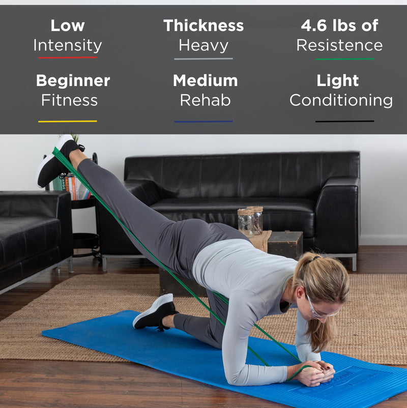 [Australia] - THERABAND Professional Latex Resistance Bands, Individual 6 Ft Elastic Band as Exercise Equipment, Physical Therapy, Pilates, At-Home Workouts, 6 Foot, Multiple Colors and Resistance Levels Available Green – Heavy Individual Bands 