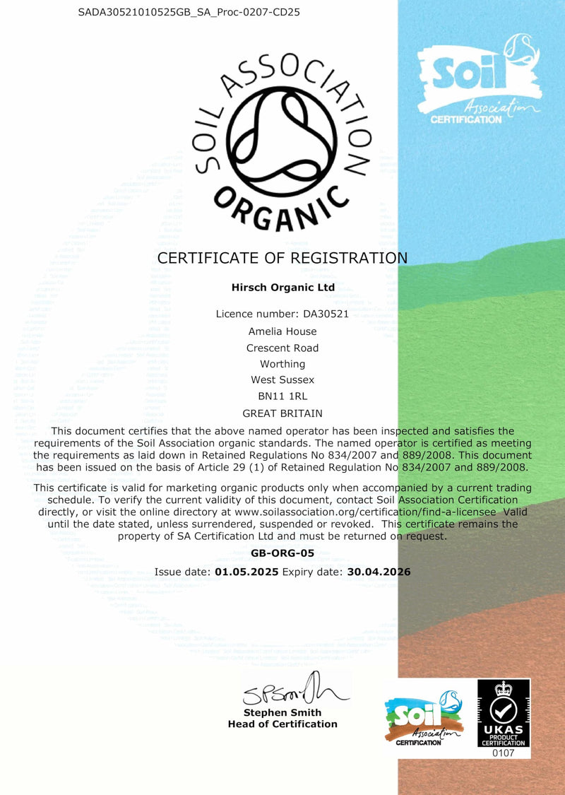 Hirsch Organic Reishi High Strength Mushroom Extract Powder - Organically Grown in The EU - Non-GMO - No Added Fillers