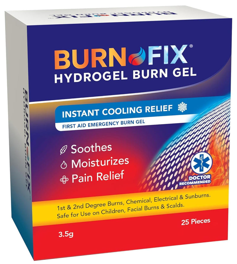 [Australia] - BurnFix¬Æ Hydrogel Burn Gel Packets ‚Äì 3.5 g Soothing First Aid Burn Cream for Instant Cooling Relief on Minor Burns, Sunburns & Scalds ‚îÇ Ideal Emergency Kit Essential (Pack of 25) 