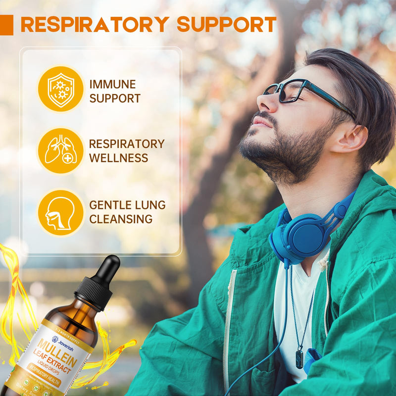 [Australia] - Mullein Drops for Lungs Cleanse - Cordyceps, Marshmallow Root & Licorice Root Extract, Respiratory Herbal Supplement with Mullein Leaf Extract for Immune Support & Bronchial Cleanse, 2 Fl Oz 1 Pack 