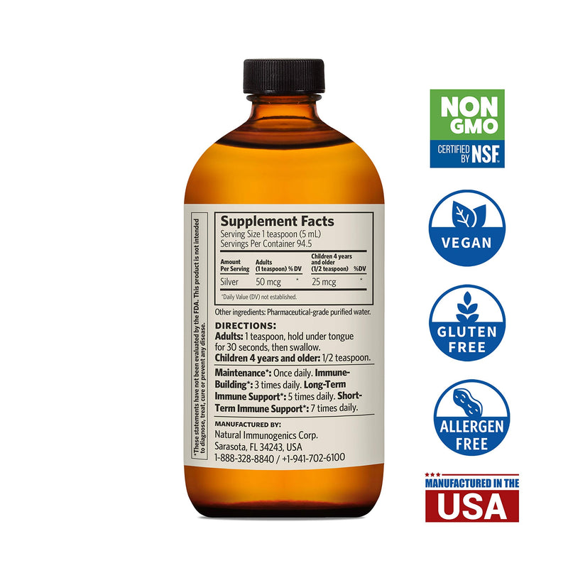 [Australia] - Sovereign Silver Bio-Active Silver Hydrosol for Immune Support - Colloidal Silver Liquid -10 ppm, 16oz (473mL) - Value Size Unflavored 16 Fl Oz (Pack of 1) 