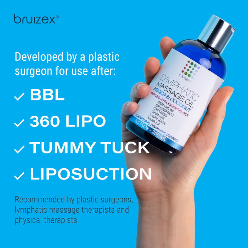 [Australia] - Lymphatic Drainage Massage Oil with Coconut & Arnica Oil for Post Surgery Recovery & Lymphatic Drainage Massager, Liposuction, 360 Lipo, BBL, Tummy Tuck, Fibrosis Treatment, Faja Body Shaper, 8.5 Oz Arnica and Coconut 8.5 Fl Oz (Pack of 1) 