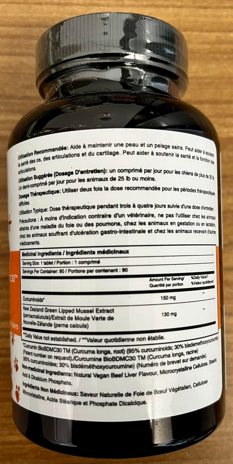 NovoCurcumin Pet+ BioBDMC30 Bone & Joint - Skin & Coat Formula - 90 Chewable Tablets - PawsPlanet Australia