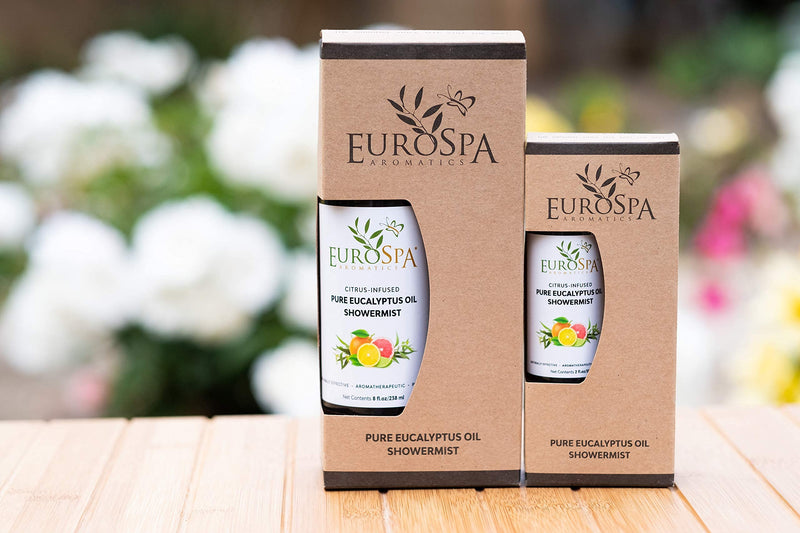 EuroSpa Aromatics Pure Eucalyptus Oil ShowerMist and Steam Room Spray, All-Natural Premium Aromatherapy Essential Oils - Citrus Infused, 8oz 8 Fl Oz (Pack of 1)