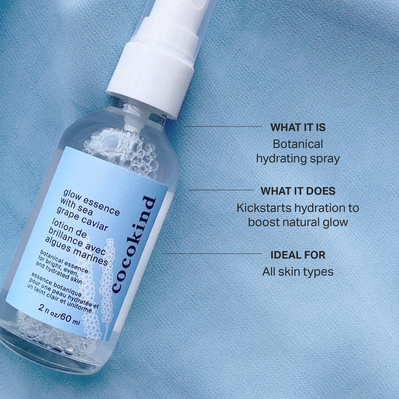 Cocokind Glow Essence with Sea Grape Caviar, Hydrating Primer and Facial Mist, Facial Moisturizer with Sea Buckthorn, Linoleic Acid, and Vitamin E | Hydrating Primer and Facial Mist, Facial Moisturizer with Sea Buckthorn, Linoleic Acid, and Vitamin E