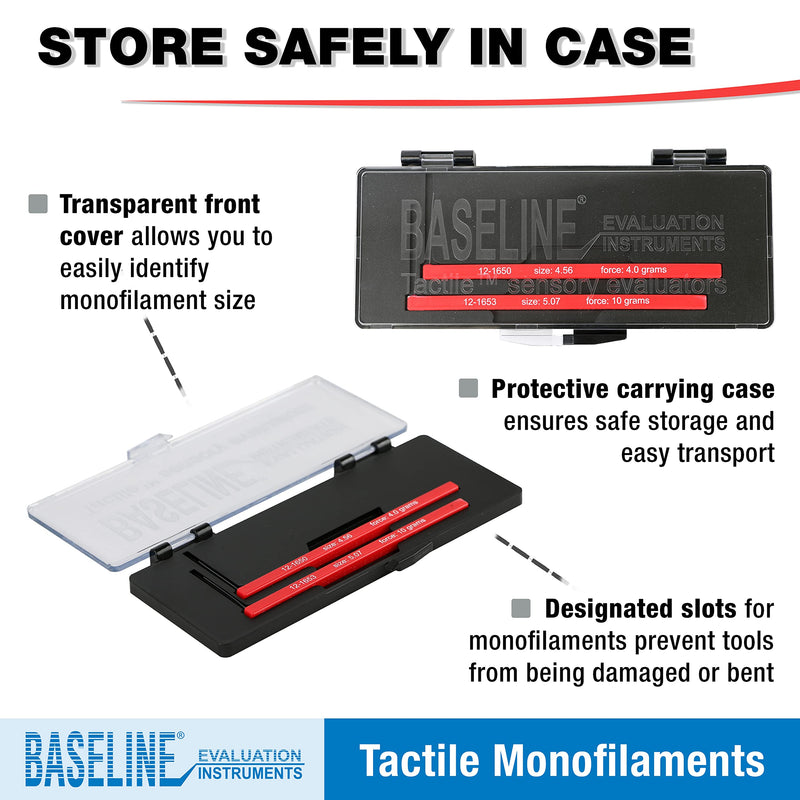 [Australia] - Baseline Tactile Monofilament Sensory Perception Evaluation Tool 2-Piece Set, Clinical Level Screening Test for Hands, Feet, (4.56, 5.07 gram) Protective (2 Piece Set) 