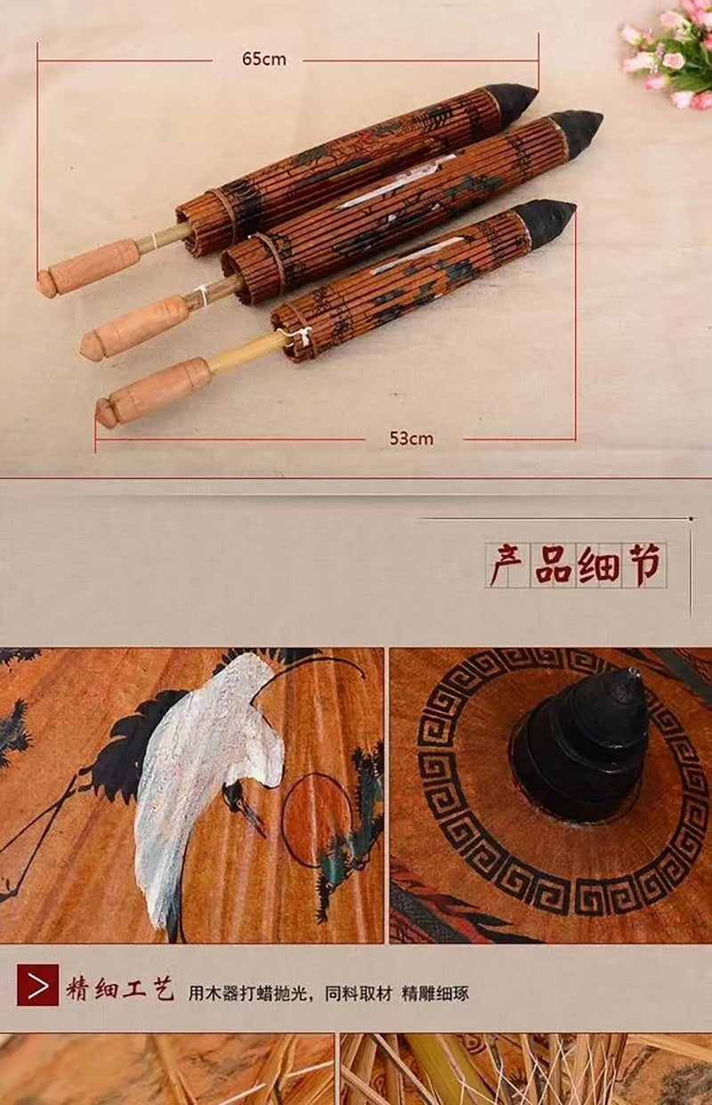 Chinese Japanese Handmade Parasol Umbrella,Asian Decoration DIY Art Dance Classical Umbrella for Wedding Parties Photography Costumes Cosplay(1 PCS) umbrella Fairy Crane 33.5" Oiled Umbrella