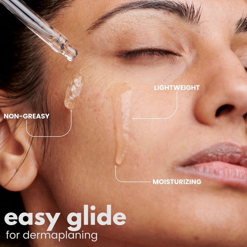 Dermaplane Kit for Women with Dry Skin - Face Shaving Oil and Razor Set - Non Comedogenic, Fragrance Free, Natural and Lightweight by Ouiloe For Dry Skin 4 Fl Oz (Pack of 1)