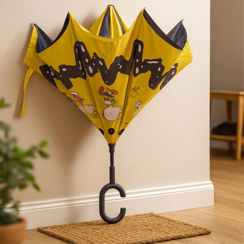 Mark Feldstein, Peanuts Gang Zig Zag 75th Anniversary Revers-A-Brella Umbrella, 43 Inch Diameter