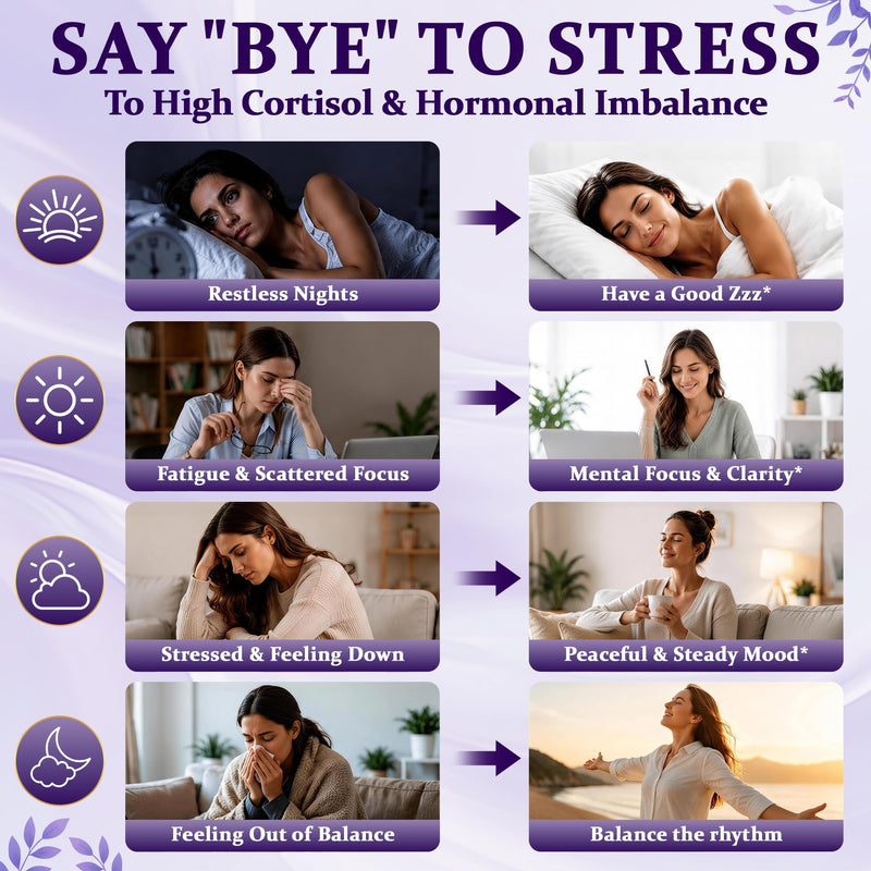 25-in-1 Liposomal Cortisol Drops for Women, Magnesium Glycinate 500mg-120ML | 2500MG Cortisol Manager, Detox with Ashwagandha, L-Theanine, Rhodiola, GABA - Sleep & Stress, Hormone, Focus, Mood, PMS* 2 Fl Oz (Pack of 2)