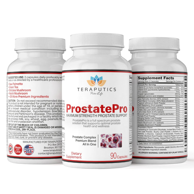 [Australia] - ProstatePro - 33 Herbs Saw Palmetto Prostate Health Supplements For Men | Reduce Urination | Hair Growth w/ DHT Blocker | Beta Sitosterol, Pygeum and Saw Palmetto for Men Prostate Support, 90 Capsules 