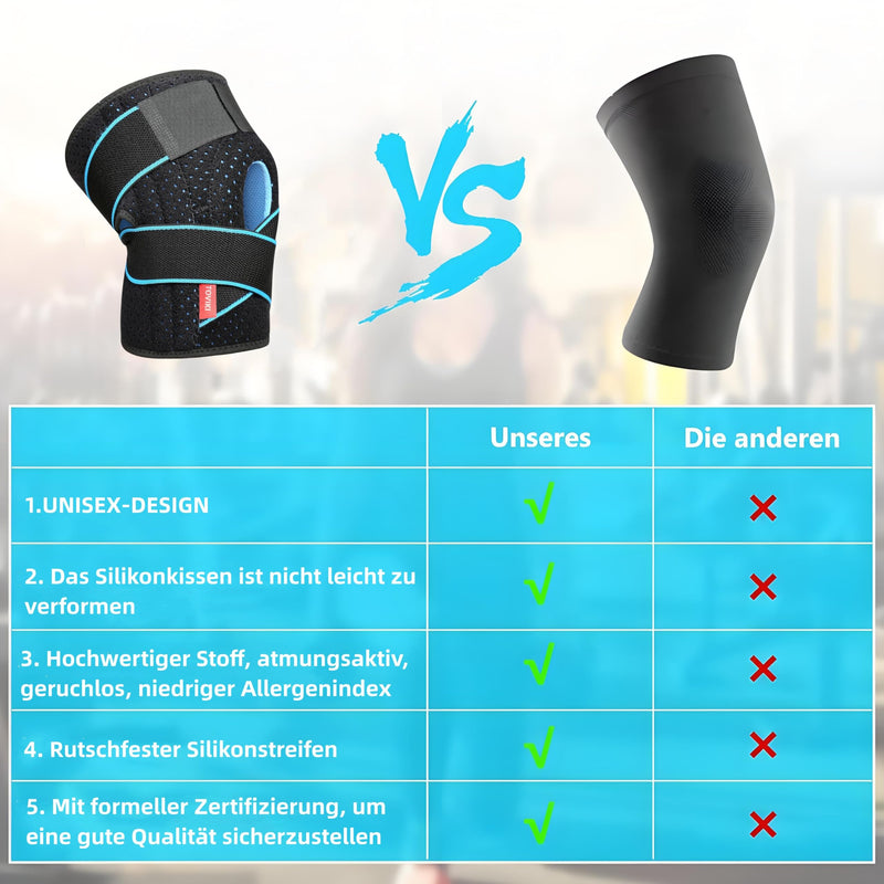 [Australia] - TOVIKI knee support for men and women, knee support with patella gel pads and spring side stabilizers, medical knee pads for meniscus arthritis, orthopedic knee support, sports bandage knee 