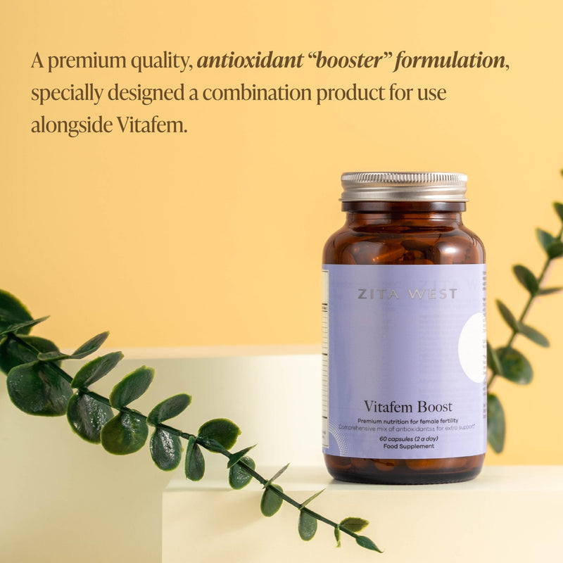 Zita West Vitafem Boost - Premium Antioxidants for Female Fertility, IVF & Natural Conception Support - 60 Capsules (1 Month Supply)