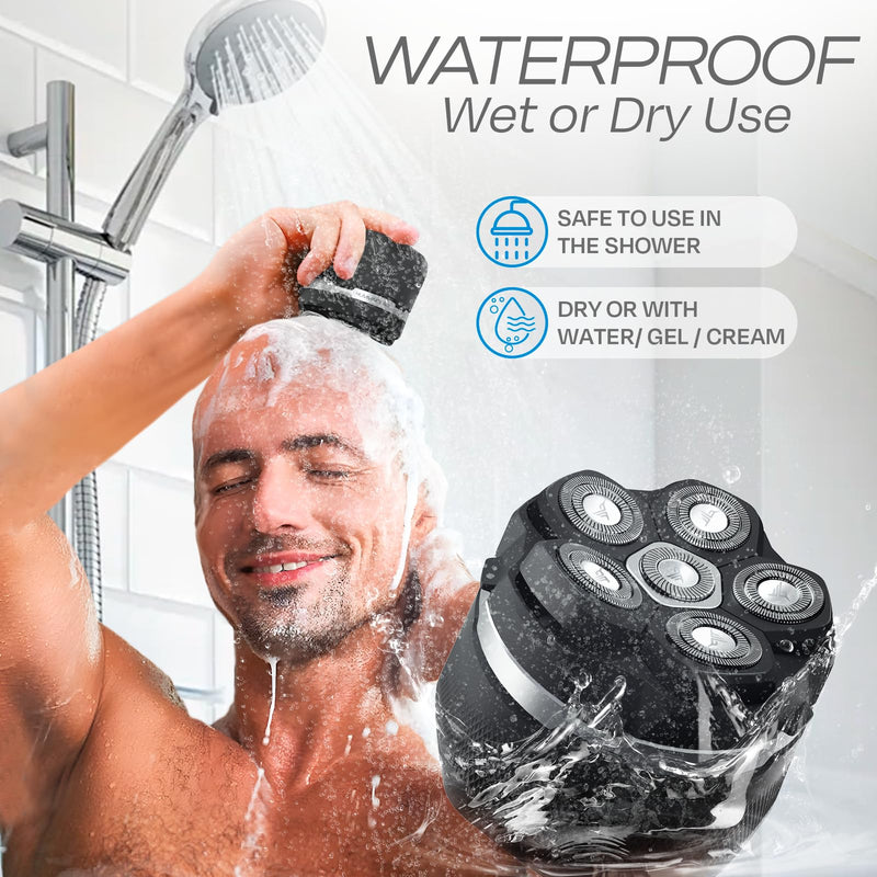 [Australia] - HUMMINGBIRD MK3 Head Shaver for Bald Men - Wet/Dry Electric Rotary Razor, Waterproof, Cordless USB-C Rechargeable Skull Shaver with Case 