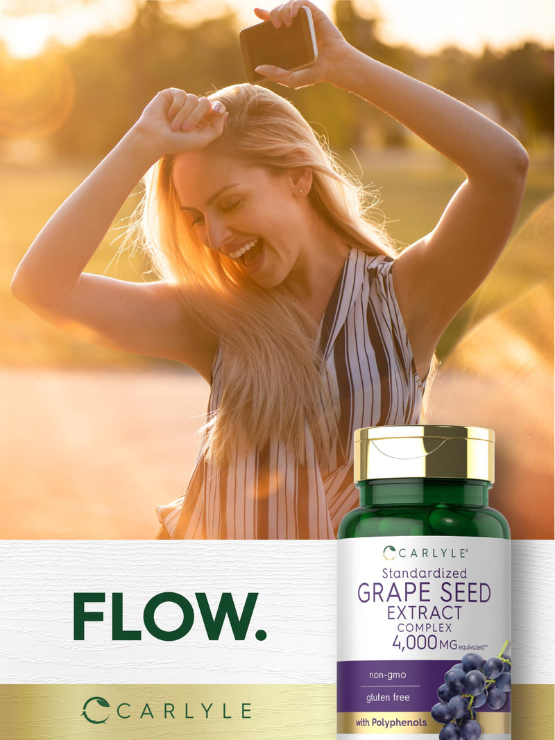[Australia] - Carlyle Grape Seed Extract 4,000mg | 120 Quick Release Capsules | Standardized Extract Complex with Polyphenols | Non-GMO, Gluten Free Supplement 