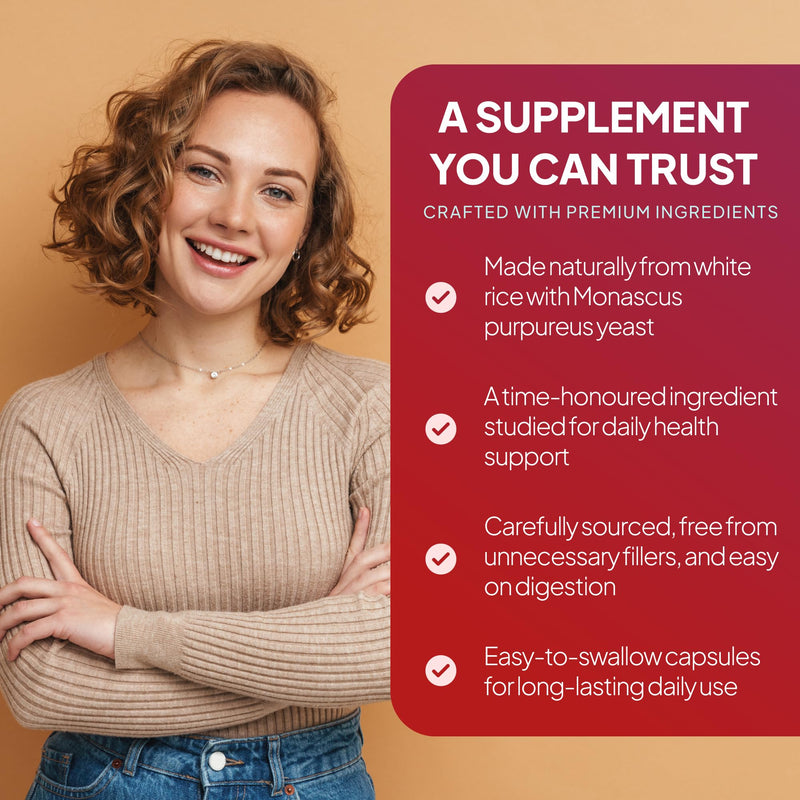 Red Yeast Rice | Traditional Fermented Extract | One-a-Day Capsule | Vegan & Vegetarian Friendly | 120 Capsules = 4 Months’ Supply | GMP-Certified & UK-Made Unflavoured 120 count (Pack of 1)