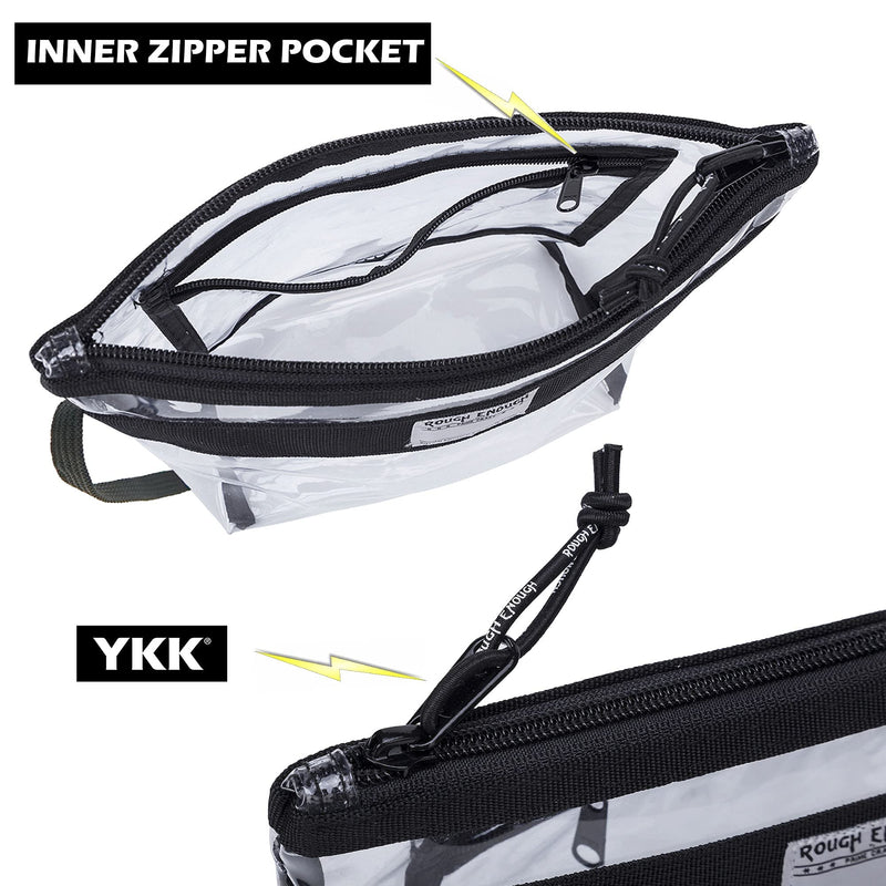 Rough Enough Clear Toiletry Bag TSA Approved Travel Makeup Bags Set