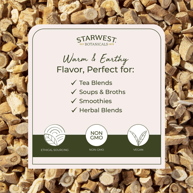 [Australia] - Starwest Botanicals Organic Astragalus Root - Dried Herb for Tea, Natural Immune Support, Cut & Sifted, Promotes Wellness, Certified Kosher, Non-GMO- Bulk 1 lb Bag 