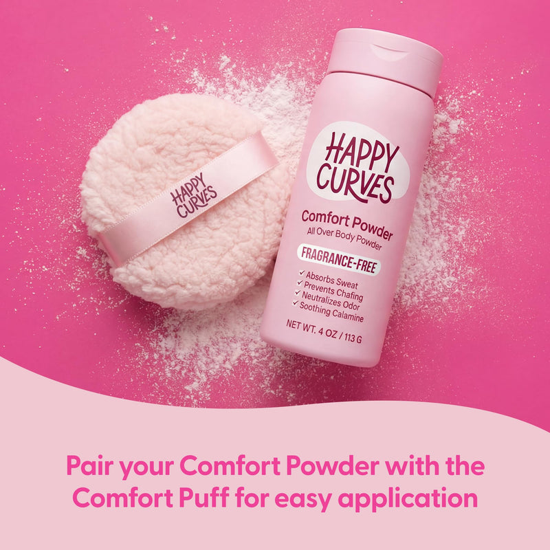 HAPPY CURVES Aluminum-Free Anti-Chafing Cream (Tahitian Vanilla) & Talc-Free Powder (Fragrance-Free) Bundle - Odor & Inner Thigh Chafe Control for Women