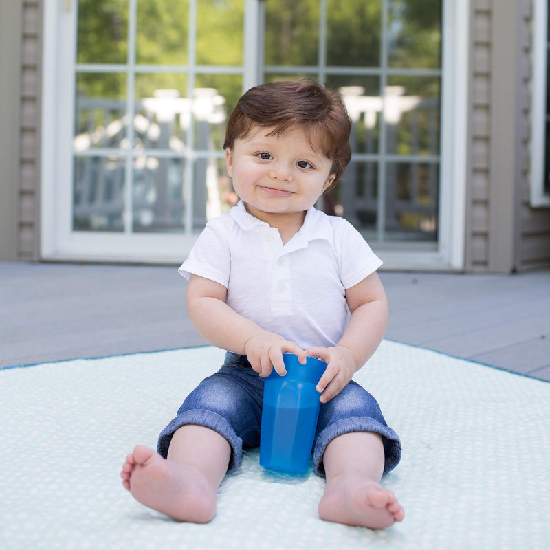 [Australia] - Dr. Brown's Milestones Cheers 360 Training Cup for Toddlers & Babies, Leak-Free Sippy Cup, Blue/Aqua, 10oz/300mL, 9m+, 2 Pack (Colors May Vary) 10 oz, Blue & Aqua 