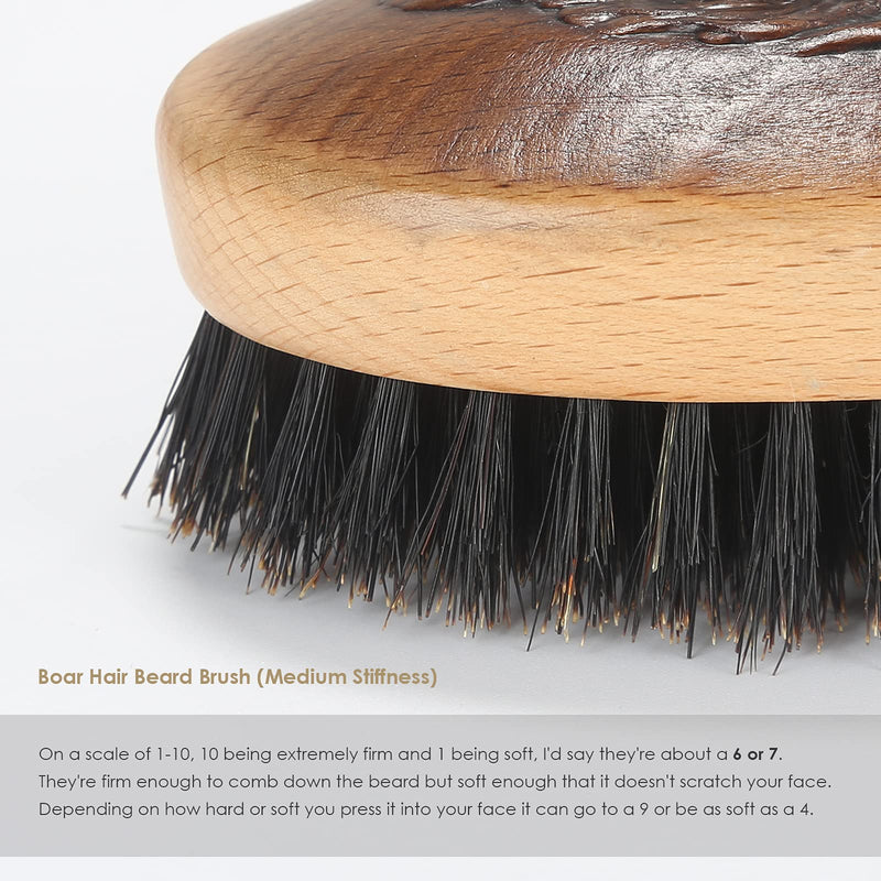 [Australia] - BESTOOL Beard brush and comb set for men, beard brush for daily beard care, wooden base boar bristles beard brush, great gifts for men 