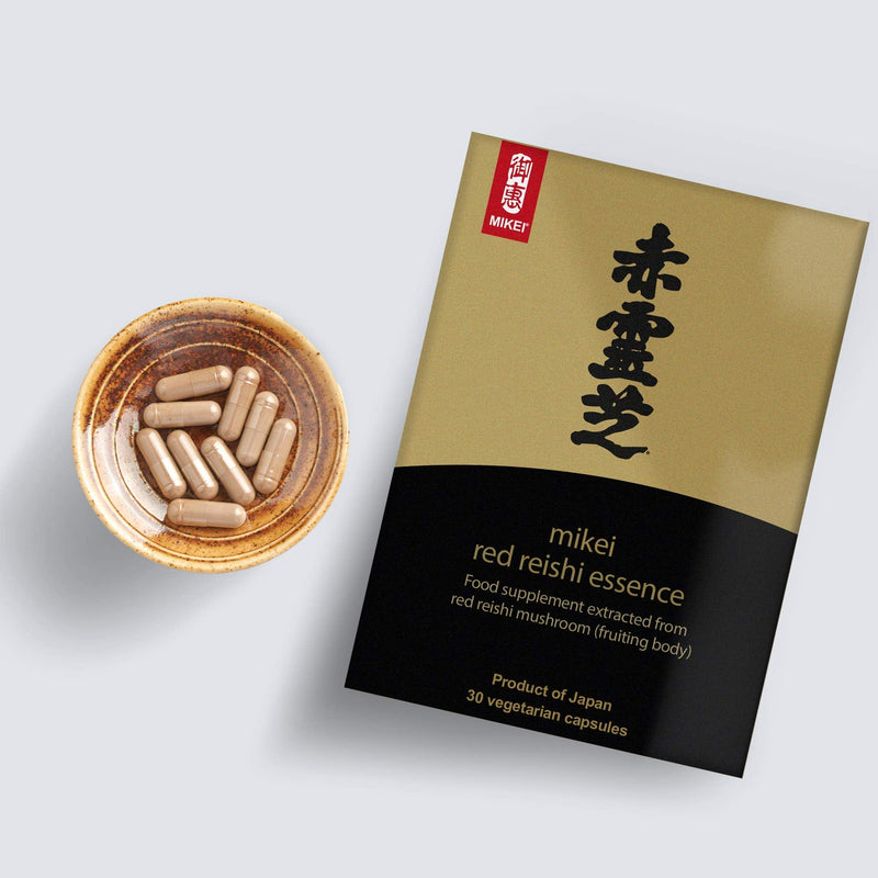 Mikei 74627 Japanese Red Reishi Essence Food Supplement Extracted From Red Reishi Mushroom - 30 Vegetarian Capsules