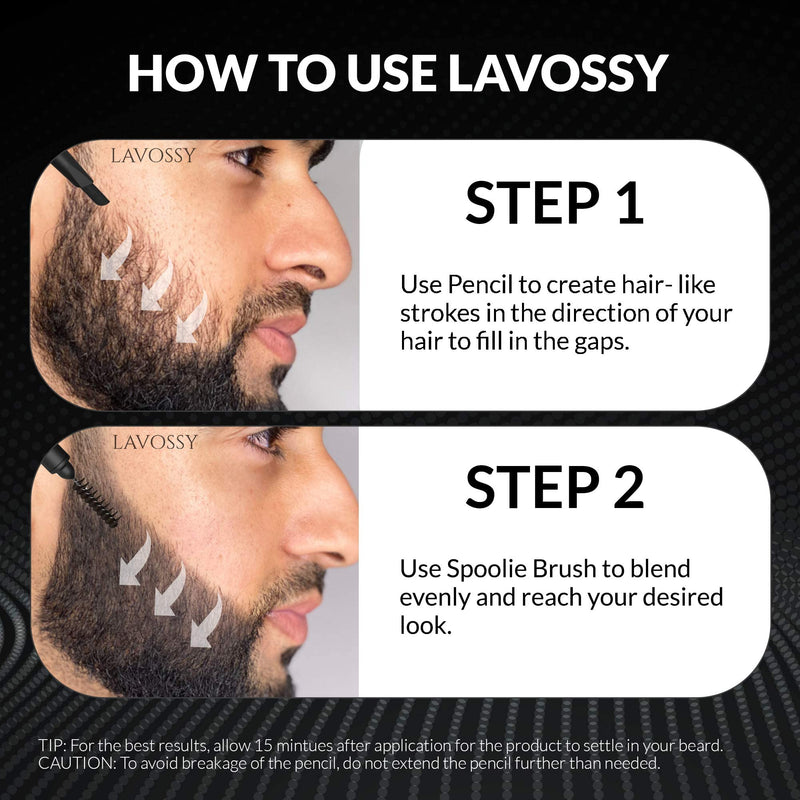 [Australia] - LAVOSSY beard filler pen, fill and define your irregular beard with the beard pen, waterproof beard pen for men, multicolored 1 piece (pack of 1) light brown 
