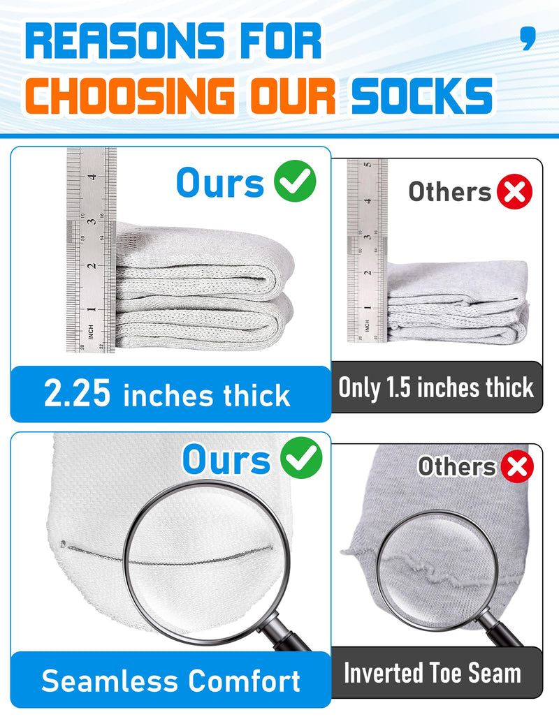 [Australia] - Wide Diabetic Socks for Men Women Plus Size, Extra Long Edema Sock with Thickened Sole, Non-Binding Loose Fit Socks for Swollen Feet, Lymphedema,Neuropathy- 2 Pairs Black 2Pairs Black 