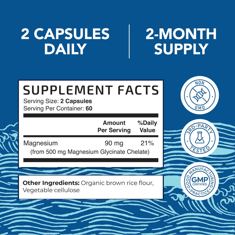 Vitamin D3 K2 and Magnesium Glycinate Supplement | Bone, Heart, and Muscle Support with 5000 IU D3, K2 MK7, and 500mg Magnesium | High Absorption, Immune & Nerve Support | 60 Servings Each