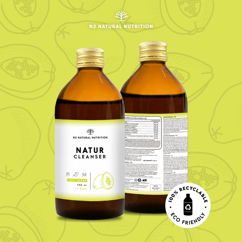 [Australia] - NATURE CLEANSER Liquid 500ml 12 highly efficient natural plants | Natural & Body Detox & Green Tea Guarana Papaya Dandelion Orthosiphon Vegan N2 Natural Nutrition 500 ml (Pack of 1) 
