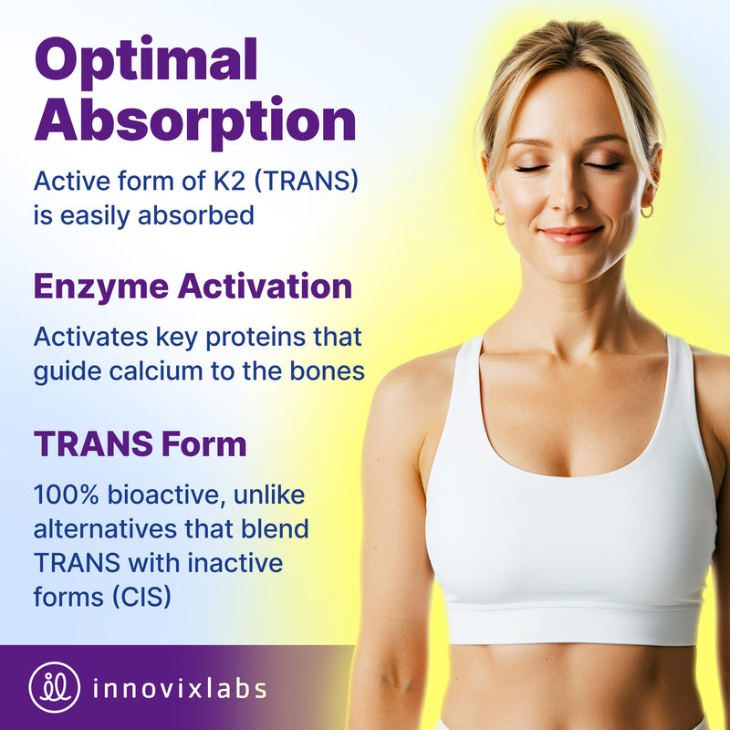 InnovixLabs Full Spectrum Vitamin K2 MK7 + MK4, 600 mcg (90 Softgels) | Vitamin K2 Supplement, Supports Heart & Bone Health, Trans Form MK-7 & MK-4, Adv. Calcium Support, Gluten Free, 90-Day Supply 90 Count (Pack of 1)