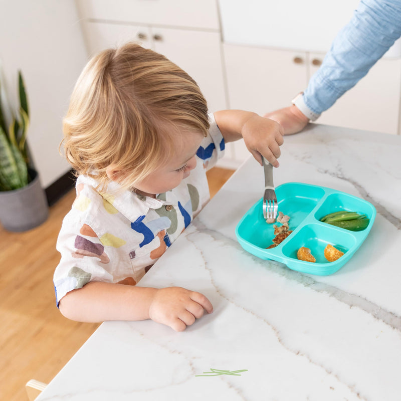 [Australia] - ECR4Kids My First Meal Pal Stainless Steel Forks, Toddler Silverware, White, Light Grey, 3-Pack Fork 